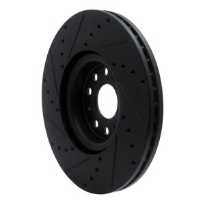 Volkswagen Atlas Brake Rotor (1) - Front Right - R1 Concepts - Drilled & Slotted - Black - `18-`25